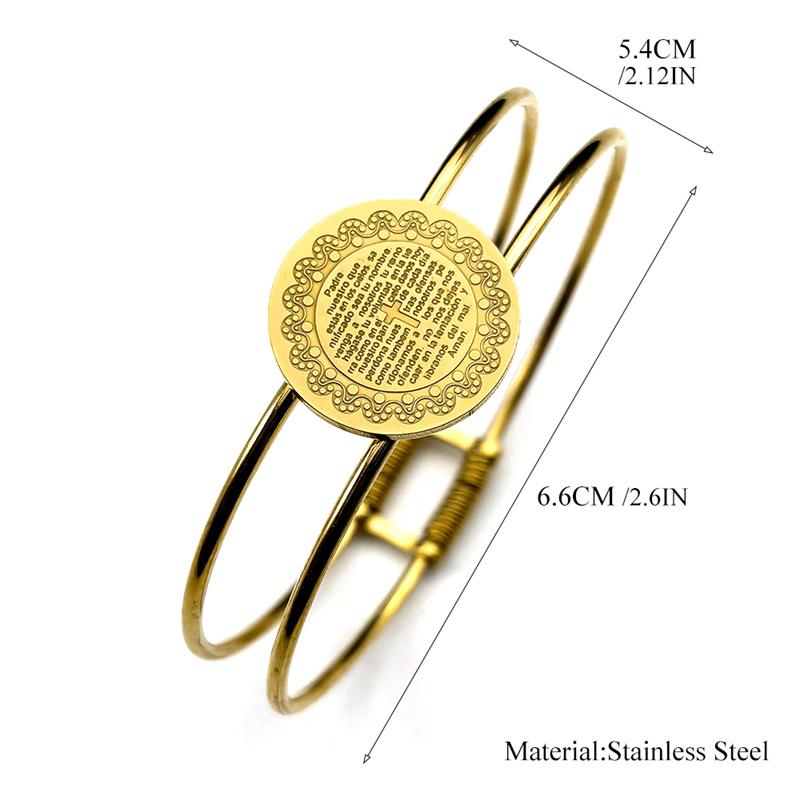Stainless Steel Cross Prayer Bible Medal Double layer Bracelet for Men Women Gold Silver Color Christian Hand Chain Jewelry