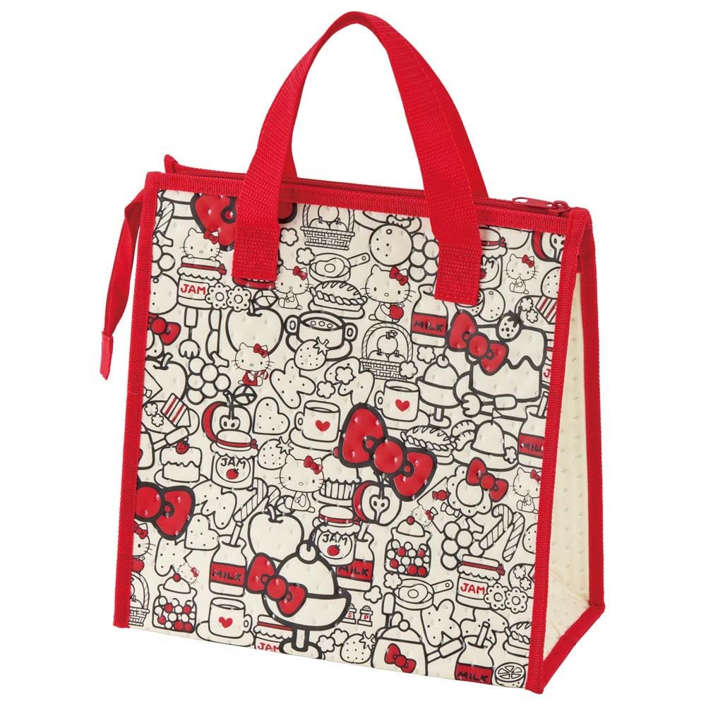 Skater Lunch X 27 Sanrio Hello Food Bag, Non-woven Fabric, Insulated, 26.5 Cm, Kitty, Red, FBC1-A