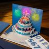 Foldable Happy Birthday Greeting Card Pop Up Blessing Cake Holiday Card  Birthday Gift