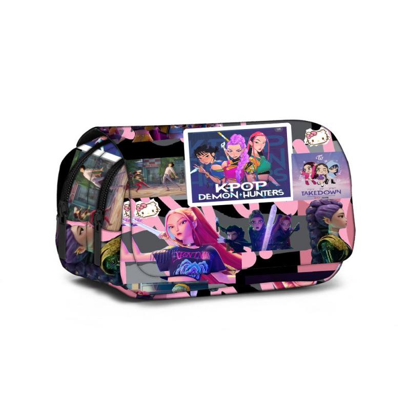 KPop DemonHunters Vollversion Schüler Große Kapazität Federmäppchen Dämonenjäger Mädchengruppe Federmäppchen Schreibwarentasche CLE
