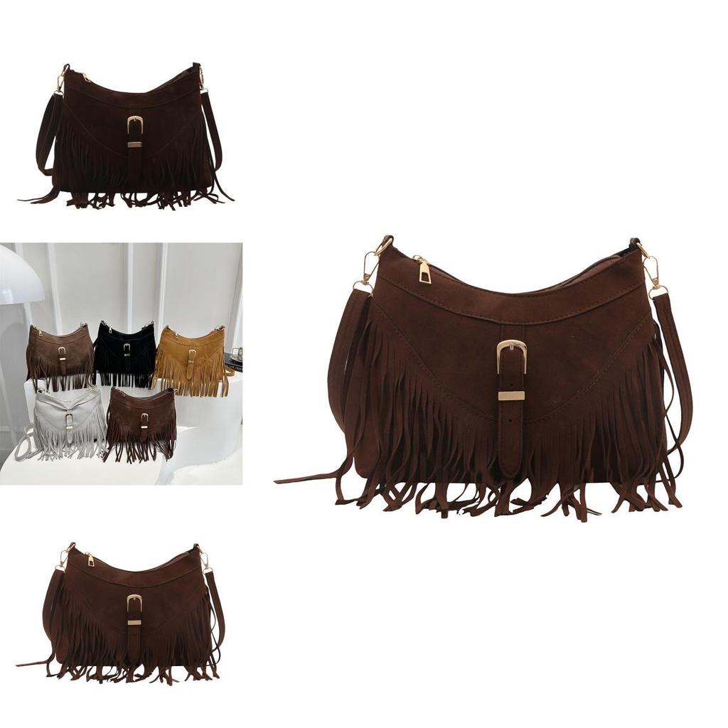 Bohemian Fringe Bag For Women Small Shoulder Crossbody Ethnic Travel Purse