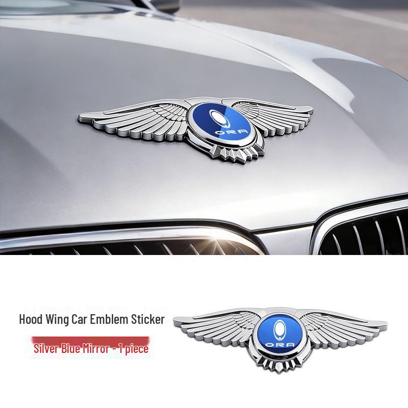 ORA Cat Series Car Emblem: Modified Engine Hood and Front Sticker for Good Cat, Lightning Cat, Black Cat, White Cat, GT, and Ballet Cat Models.