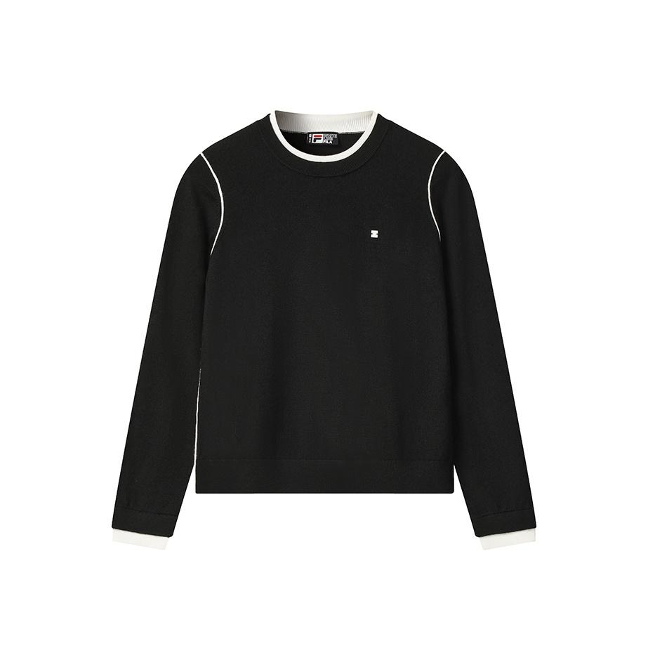 Fila White Simple Casual Versatile Knit Pullover Sweater Women Sweater F11W543403FBK