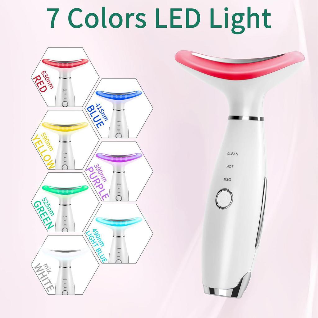 Neck and Face Vibrating Light Therapy Beauty Massager