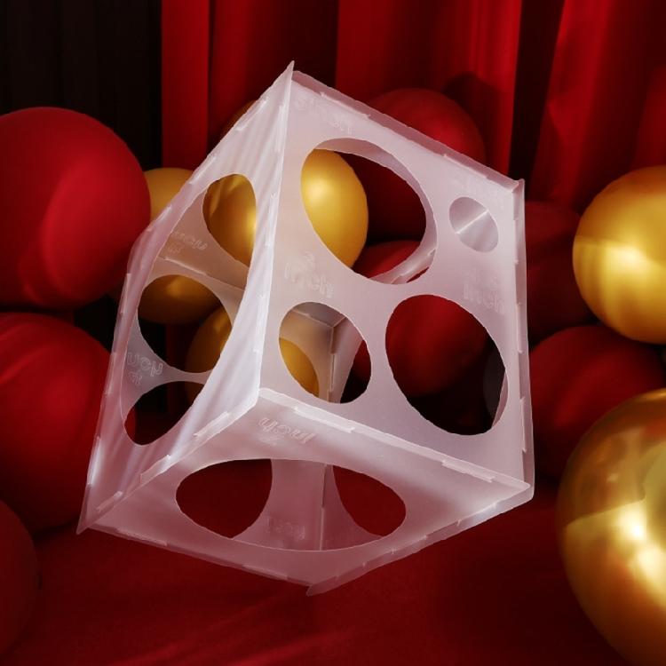 Plastic Balloon Sizer Box Cubes Balloon Size Measurement Tool Collapsible Decors