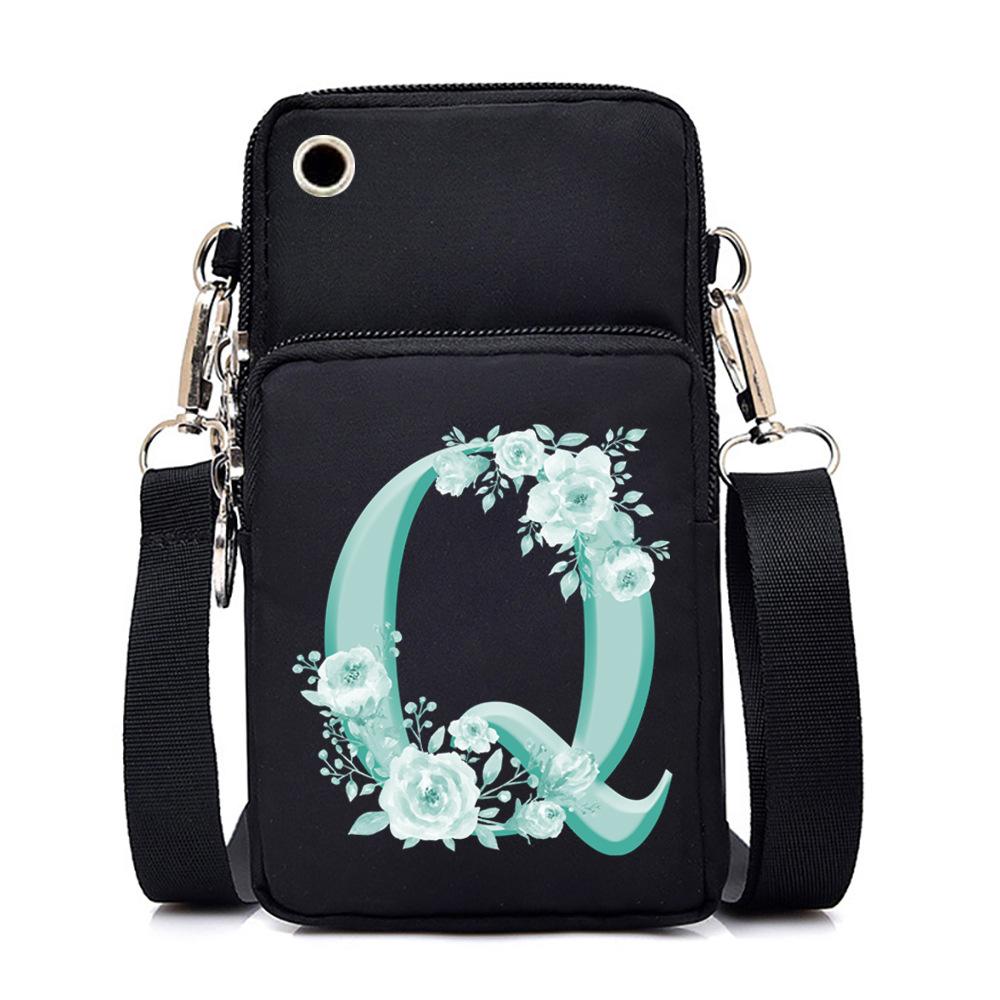 Crossbody Bag 26Alphabet Printed Letters Trend Shoulder Bag Mobile Phone Change Bag