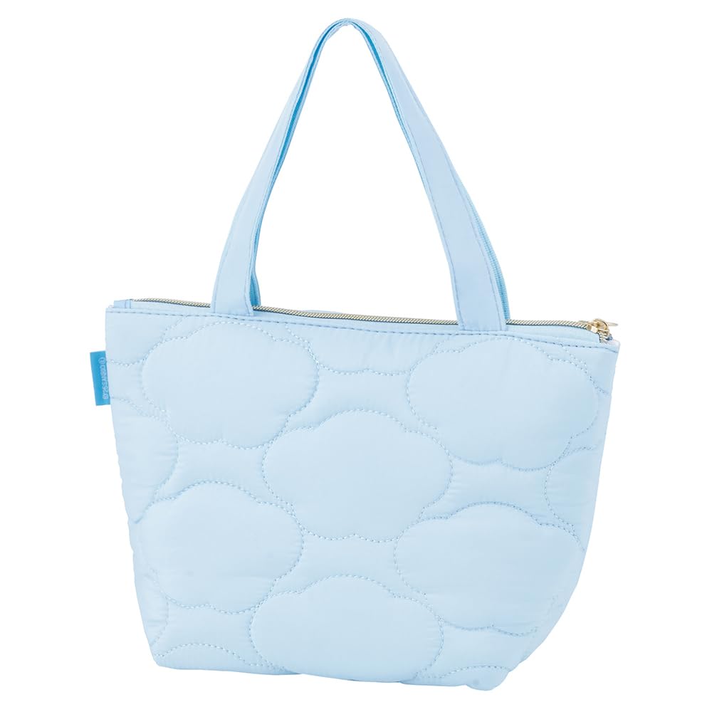 Skater Quilted Fabric Insulated Lunch Tote Bag with Sanrio Cinnamoroll Drawing Pocket, KBCT9-A