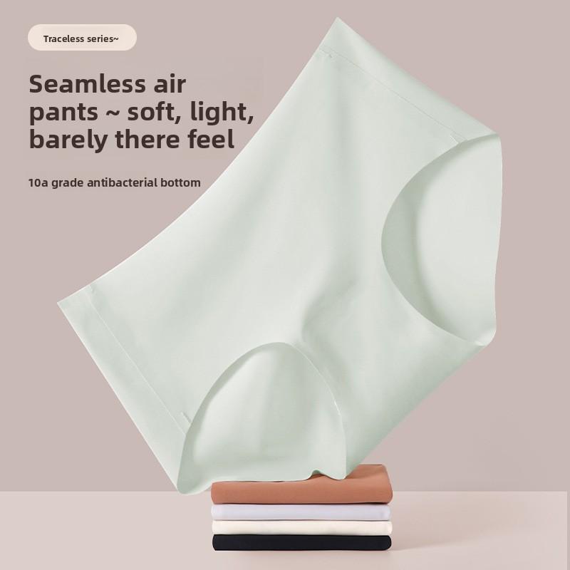 CWomen's Summer Cotton Non Trace Breathable Ice Silk Antibacterial Crotch Waist Triangle Briefs