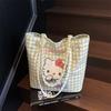 Cute Kitty Cat Canvas Bag, Girl's Handbag, One Shoulder, Summer Versatile Commuter, Large Capacity New Tote Bag
