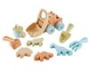 Children's Beach Sand Play Set: Beach Car, Digging Tools, Bucket, Hourglass