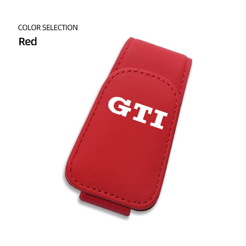 

2026 Hot For Volkswagen VW Car Sun Visor Glasses Clip Magnetic Leather Sunglasses Clamp For VW GTI R Line Golf 6 7 Passat Polo C