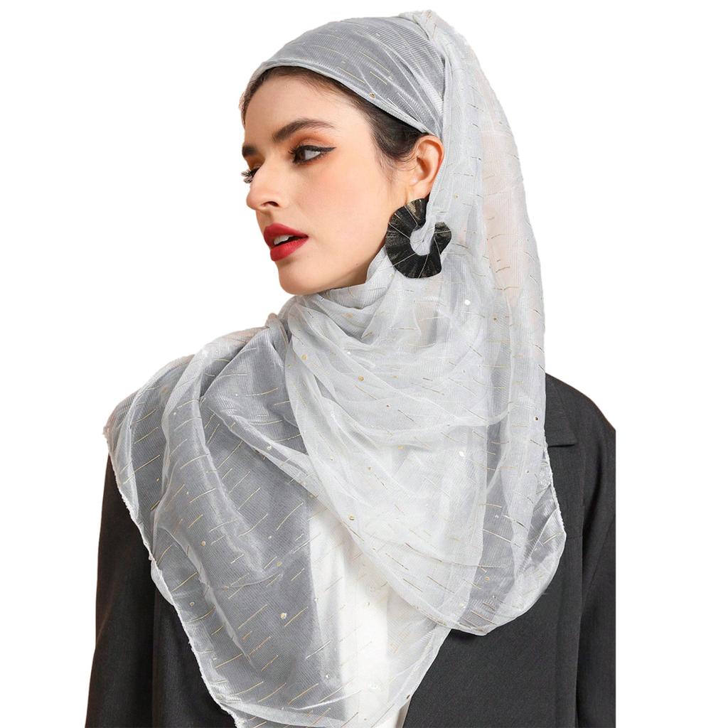Women's Hijab Muslim Headscarf Easy Wearing Headwrap Scarf for Busy Modern Lady Girls Large Rectangle Neckerchief