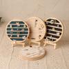 Wood Round Shape Jewelry Tray Ring Earrings Bracelet Display Plate Jewellery Storage Stand Counter Props