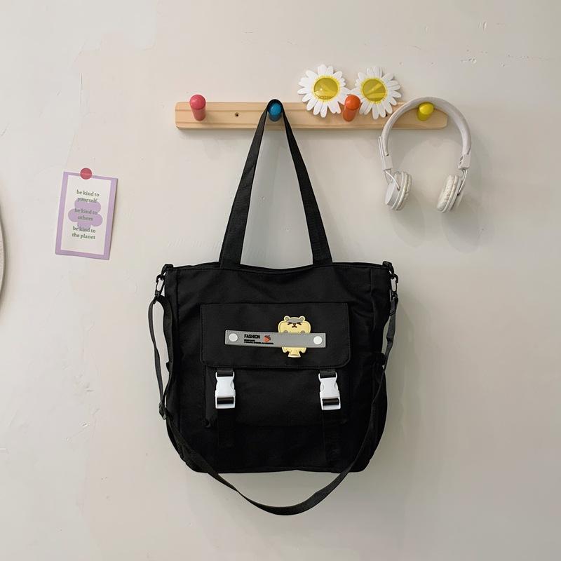 Student cloth bag Large capacity tote bag Trend casual shoulder bag Crossbody bag Commuter handbag Water-proof