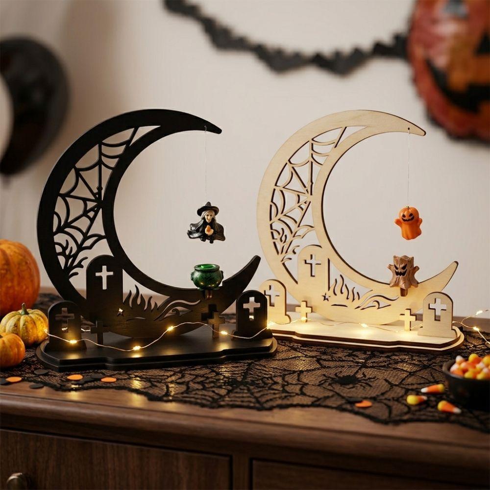 Dark Style Halloween Witch Magnetic Swing Figurine Ghost Hanging Table Ornament  Window Display