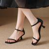 Strap Sandals for Summer Women with a Sense of Luxury 2026 New Slim High Heels Elegant Square Toe Commuting Women's Sandals