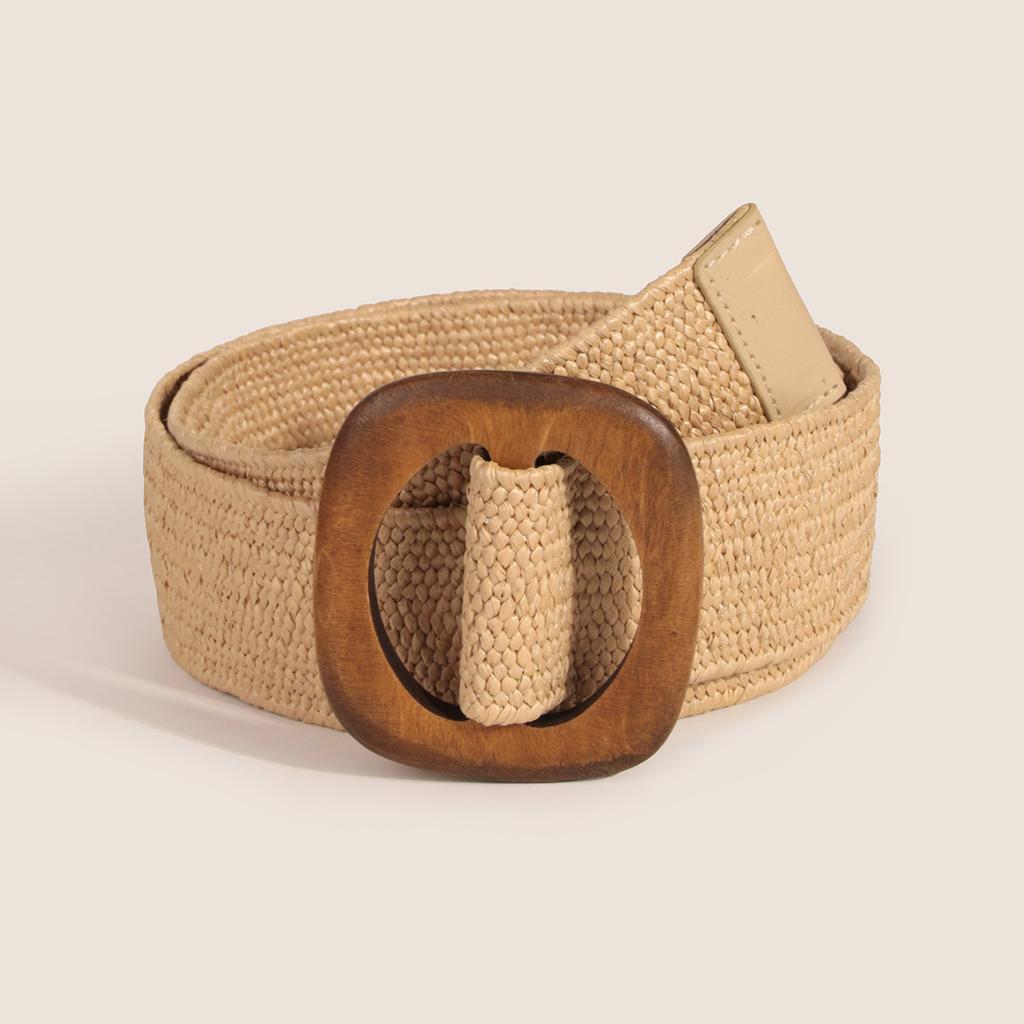 Neuer Dornschließe Rafia Naturstil Vielseitiger Urlaubs-Sommer Böhmischer Damengürtel