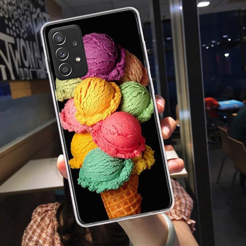 Colorful Ice Cream and Popsicles Phone Case for Samsung A54 A57 A37 A17 A14 A15 A12 A24 A34 A55 A35 A25 A52S A07 A05S A04S A22 A