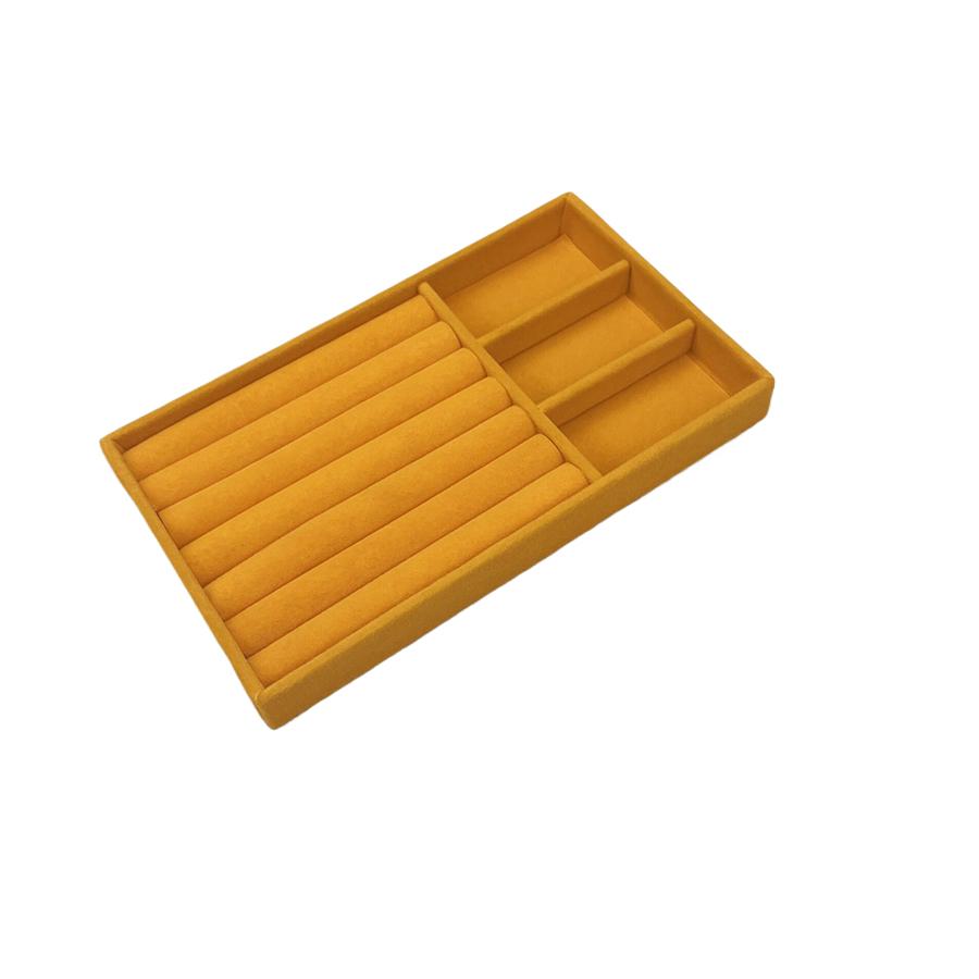 1PC, Flocking Jewelry Box Jewelry Tray, Color: Yellow