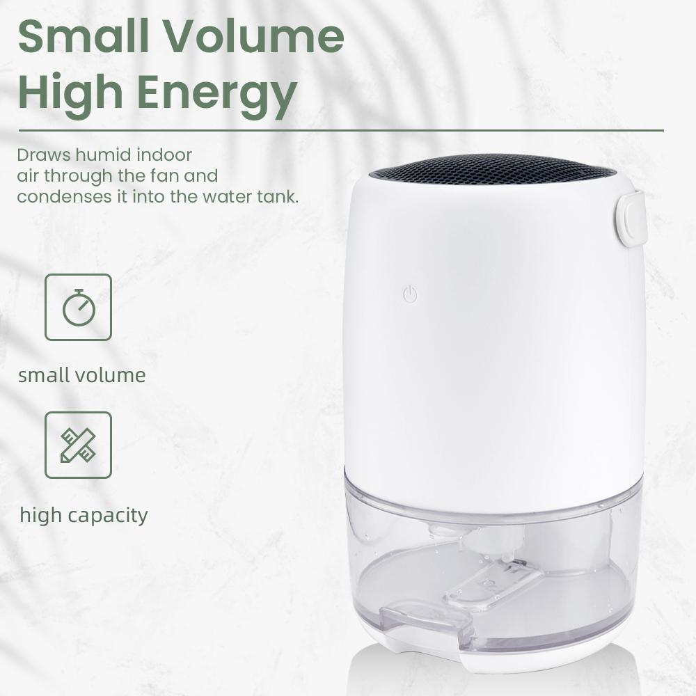 1100ML Small Air Dyer Portable Dehumidifier Large Capacity Indoor Moisture Dryer Bedroom Air Purification Automatic Shutdown