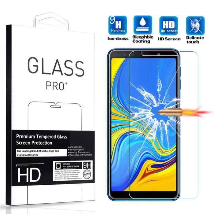 [1 pack] film de protection d'écran verre trempé pour samsung galaxy a7 2018