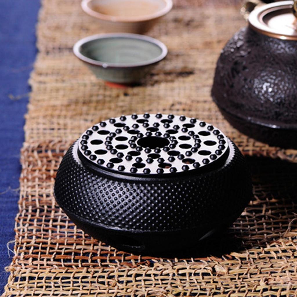 Small Dot Cast Iron Teapot Warmer Stove Heating Base, Tea Pot Holder