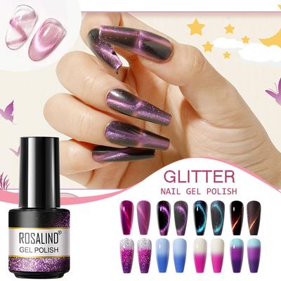 Glitter Gel Polish Semi Permanent Cat's Eye Gel Nail Polish Soak Off UV Gel Lacquer Varnish Nail Art Gel Polish