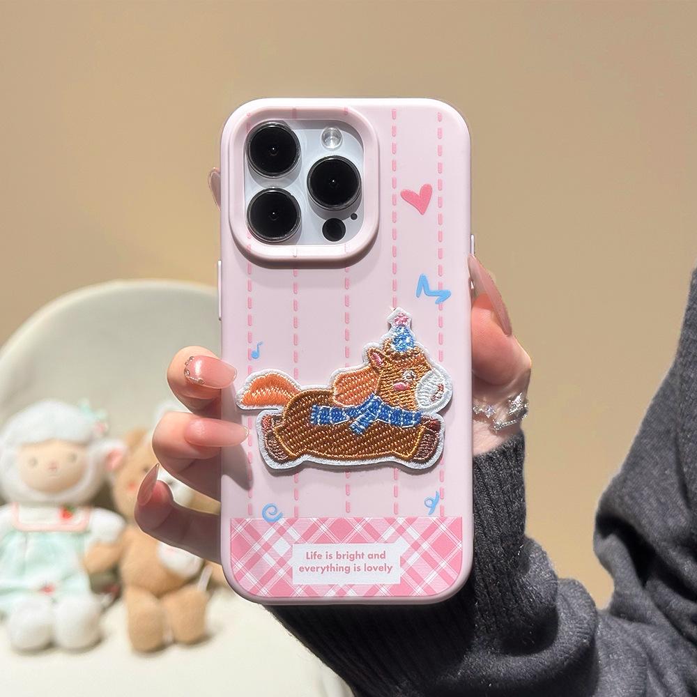 Applicable to Apple 16/17Promax mobile phone case Cartoon ins soft case iPhone15/14 versatile protective case 13