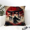 Classic And Handsome Shogun Samurai Pattern Pillow Case Linen Pillow Case Sofa Home Decor Cushion Cover Cushion Cove