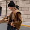 Women's Faux Suede Faux Fur Hooded Toggle Coat
