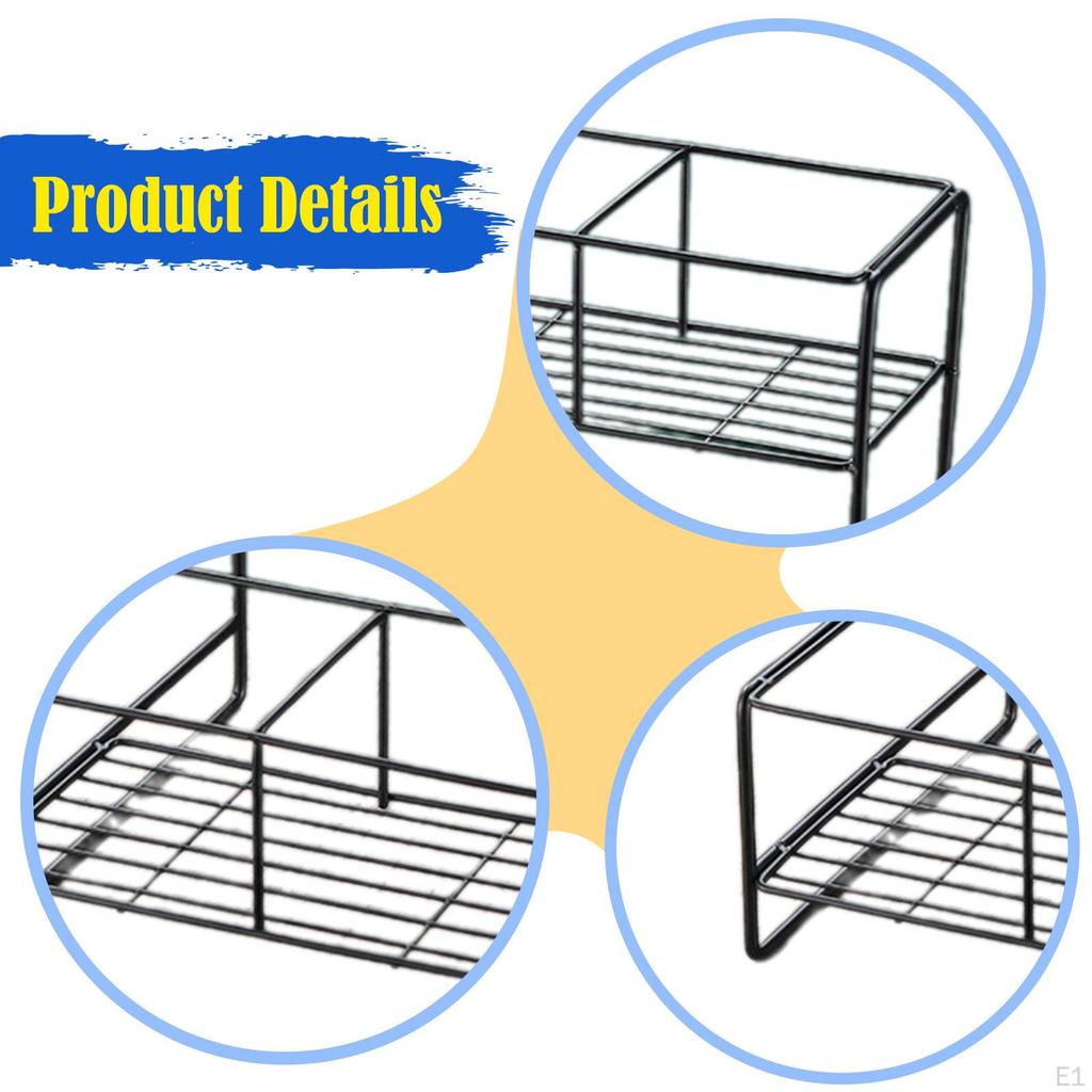 Syrup Bottle Stand Holder, Seasoning Organizer, Metal Storage Rack for Coffee Station Family Kitchen