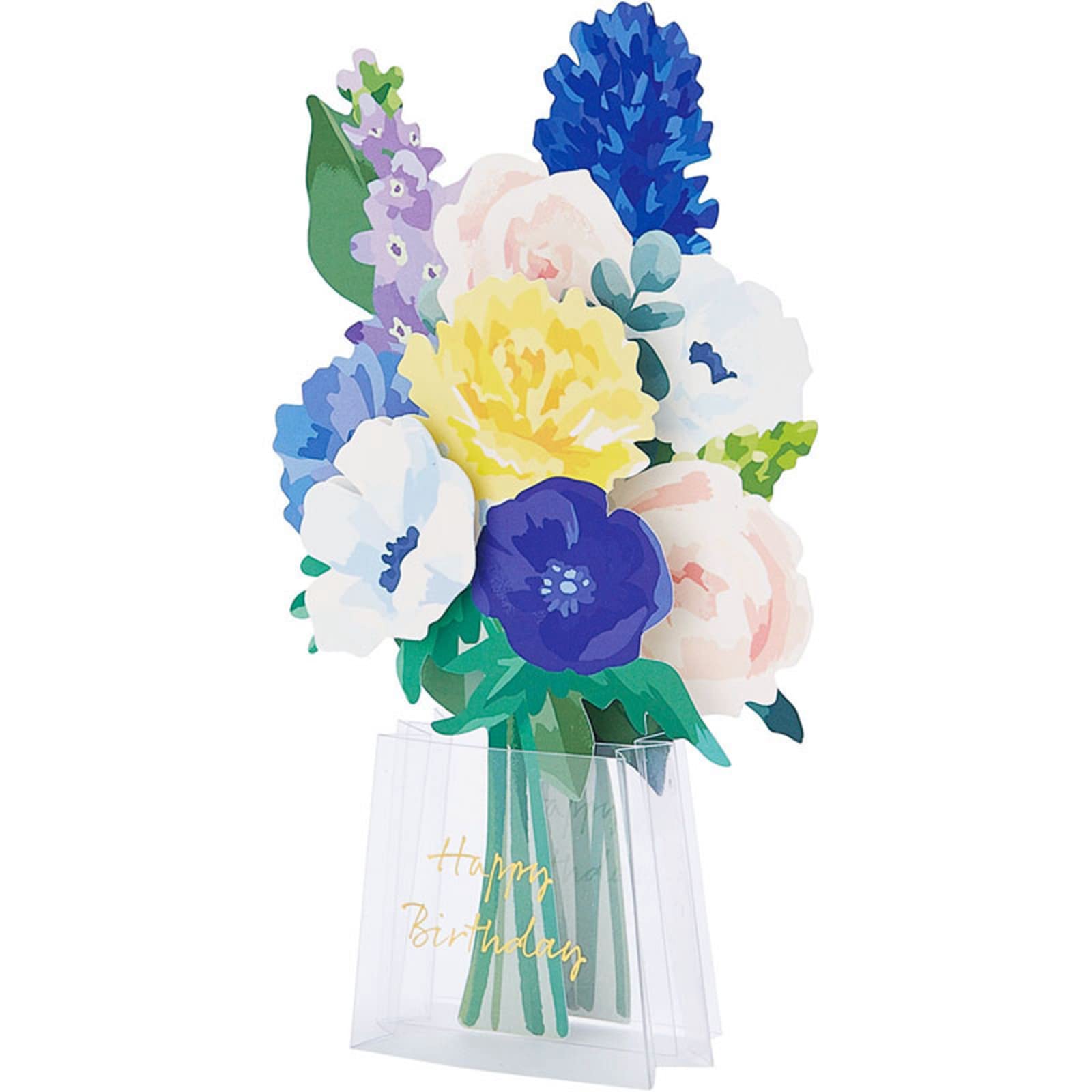 

Sanrio Birthday Card Blue Flowers in Transparent Vase Greeting Card Can be shipped overseas BD110-2 SANRIO 831743