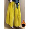 Autumn and Winter Slimming Corduroy Wide Leg Nine-Tenths Pants Women Casual Style High Waist Wide Legs Pants