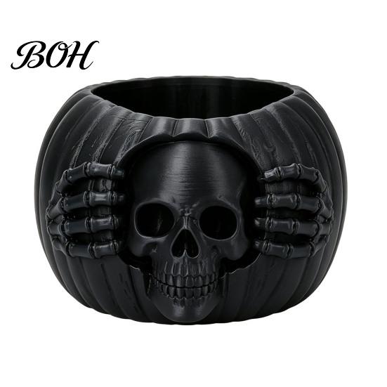 Versatile Small Item Storage Box Halloween Skull Pumpkin Pen Holder, Gothic Decorative Pencil Cup, Spooky Funny Party Gift Desk Organizer for
