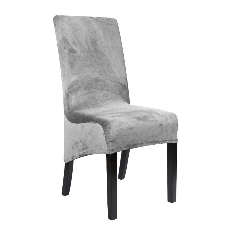 1 Pieces Long Back Chair Cover Velvet Spandex Dining Chair Slipcover Large Elastic Stretch Case for Kitchen Banquet Stool Cover