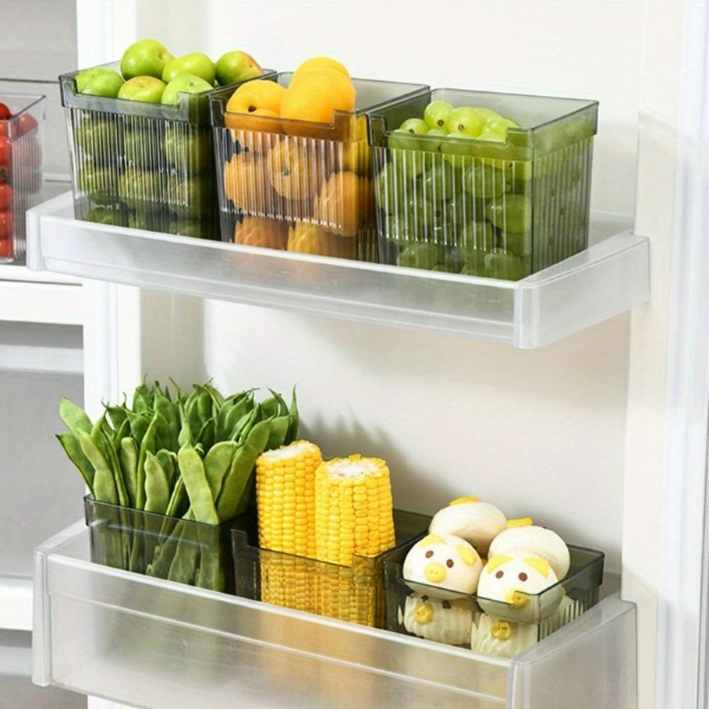 Refrigerator Side Door Organizer, Portable Transparent Food Storage Box for Fruit, Vegetable, Kitchen Organizers Accessories