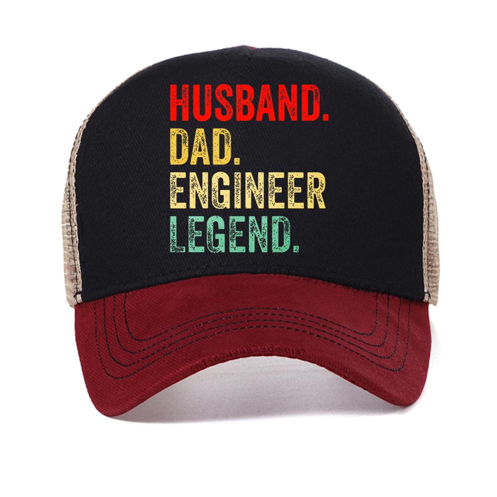

Funny Husband Dad Engineer Legend Retro baseball cap Summer Graphic Retro Streetwear Father Day Gifts caps casual mesh sun hat Adjustable