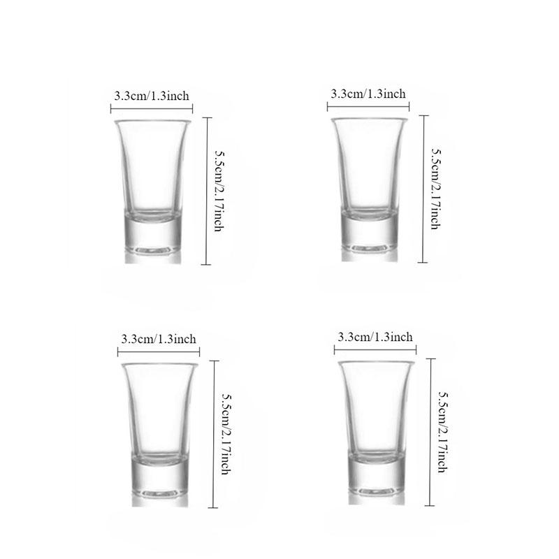 4pcs Hotel Bar Goblet Glassware Cocktails Drinking Cups Shot Glass Transparent Glass Baijiu Cups Thickened Bottom Bullet Cups