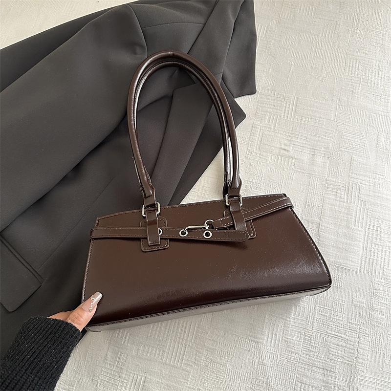 Retro Umhängetasche mit großem Fassungsvermögen für Damen, neue Herbst- und Winter-Schultertasche, Nischendesign, tragbare Pendlertasche