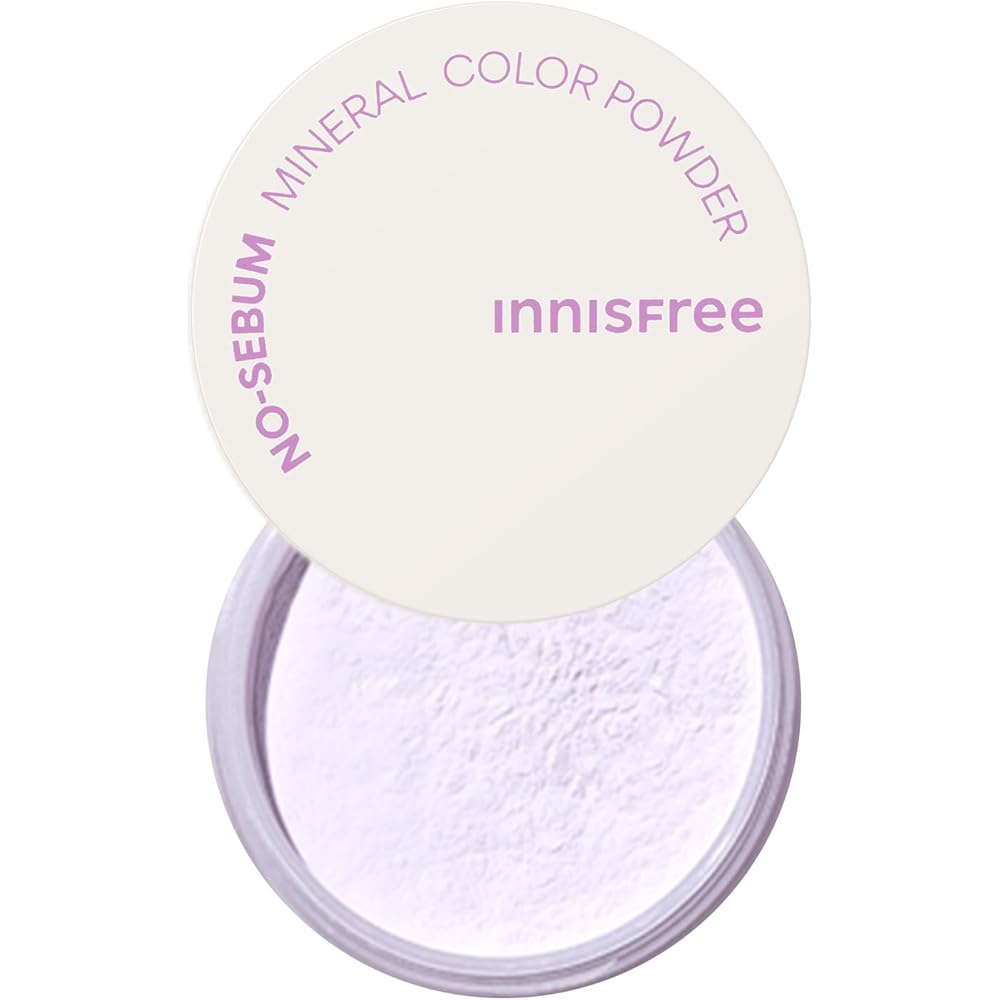 Innisfree No Sebum Минеральная пудра-корректор Violet 5г Рассыпчатая пудра для контроля цвета для жирной кожи Фиксация макияжа