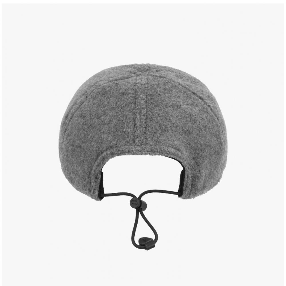 Boné de Baseball Miu Miu em Fleece com Logo Bordado F0031