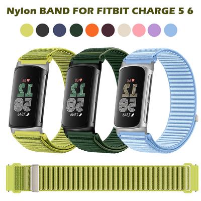 Cinturino ad anello in nylon compatibile con Fitbit Charge6 Charge5 Cinturino sportivo traspirante adatto per Fitbit Charge 6 5 Donna Uomo Cinturino