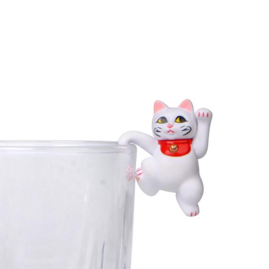 Yousheng Mini Lucky Money Cats Figurine Hanging Cup Rim DIY Landscape Table Ornament
