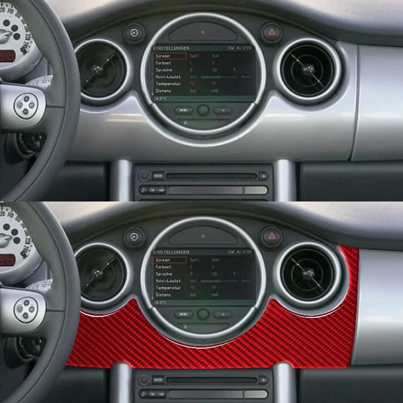 For MINI Cooper 2002-2006 For R50 R53 Accessories Real Carbon Fiber Car Interior Dashboard Gear AC CD Panel Cover Trim Sticker
