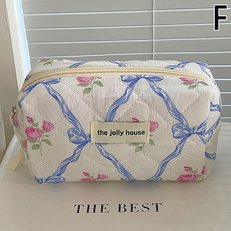 Bow Rose Flower Cosmetic Bag Skincare Makeup Organizer Washing Bag For Travel Cosmetics Storage Bag