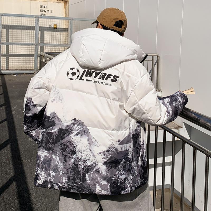 

Down Jacket 90 White Duck Down Men s Short Winter Trend Hooded Gradient Coat for Couples Winter New Thickened Warmth