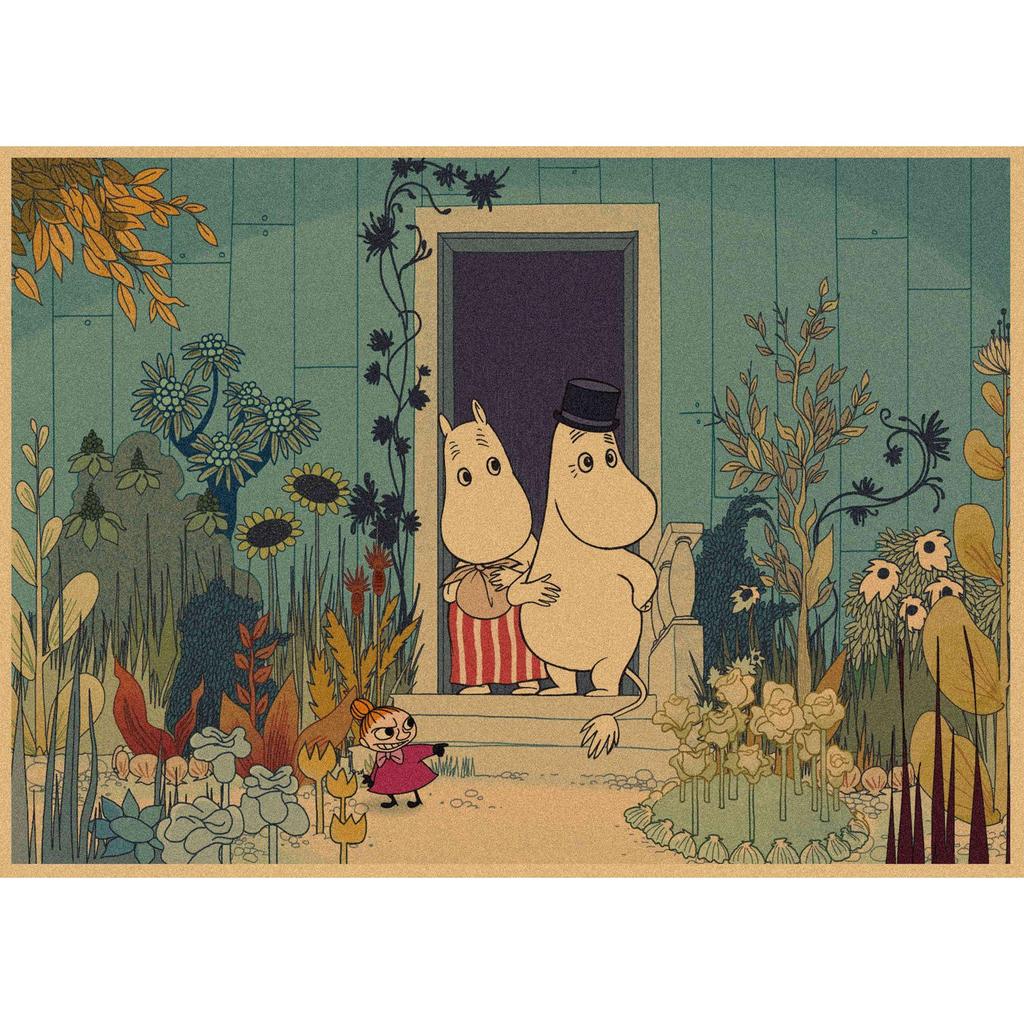 Moomin Family Retro Cartoon Poster Wall Art Mural 397