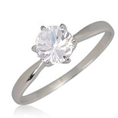 Solitaire Silver 'Unique' branco Ø 5 mm (ródio)