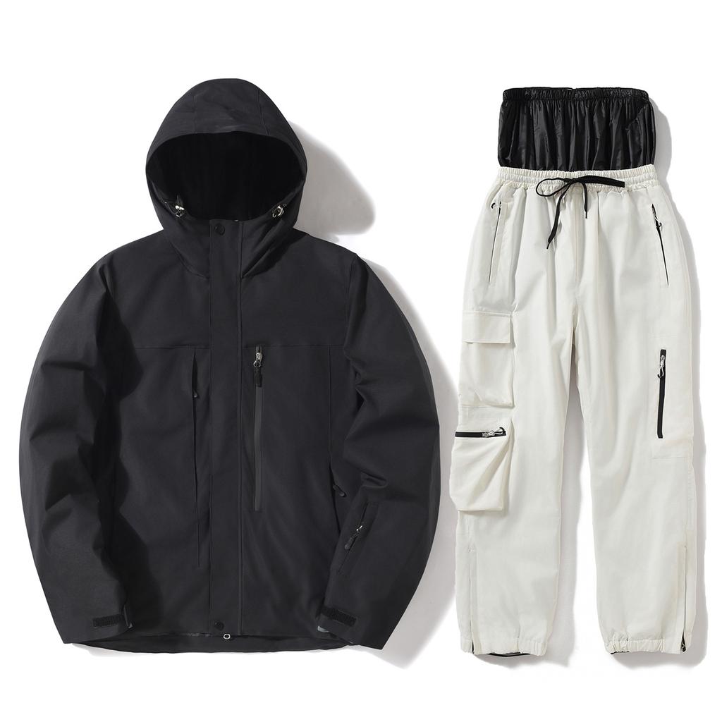 Skianzug für Herren und Damen Outdoor Winter Warm Snowboardanzug Wasserdicht Winddicht Skijacken und Hosen Set Unisex Atmungsaktiv Isoliert Schneeanzug