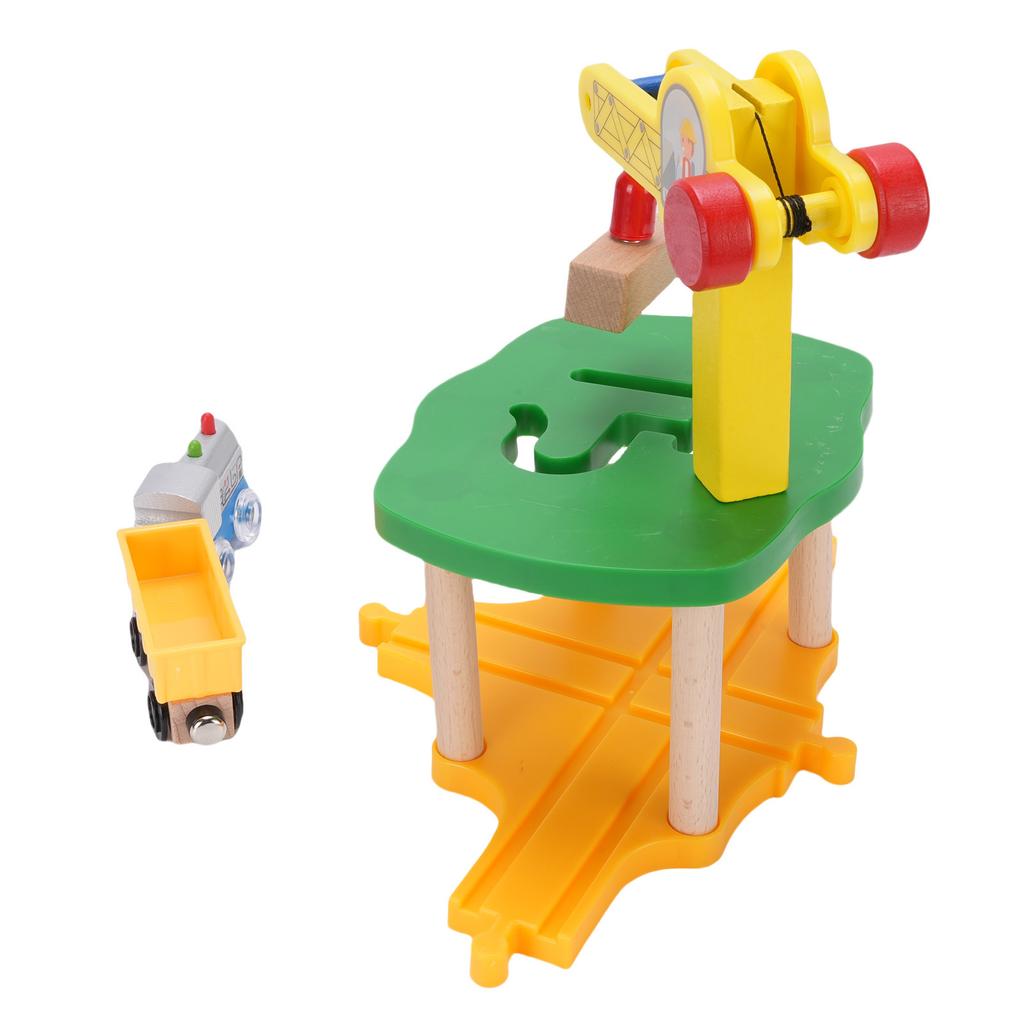 Wooden Train Track Toys Accessories Wooden Crane Toy Train Track Building Set for Children